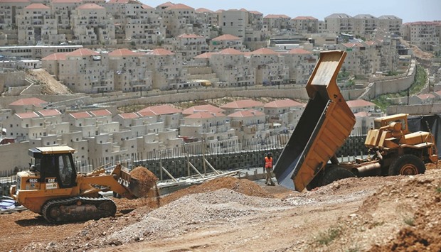 A general view of the Israeli West Bank settlement of Beitar Illit, near the Palestinian town of Bethlehem, yesterday.