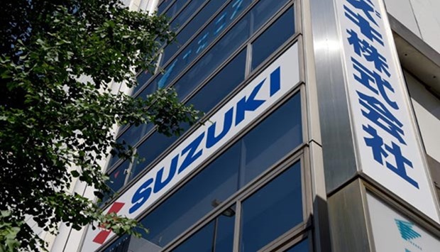 Suzuki's logo is displayed at its headquarters in Tokyo on Wednesday