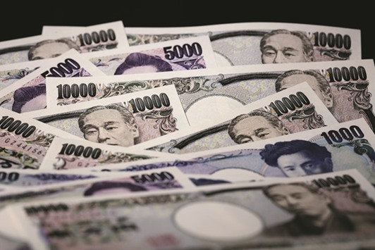 Japanese yen banknotes of various denominations are arranged for a photograph in Tokyo. Bank of America sold $1.01bn in five-year debt last week, according to its Japanese securities unit, which helped manage the deal.