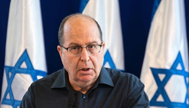 Israeli Defence Minister Moshe Yaalon announces his resignation during a press conference in Tel Aviv on Friday.