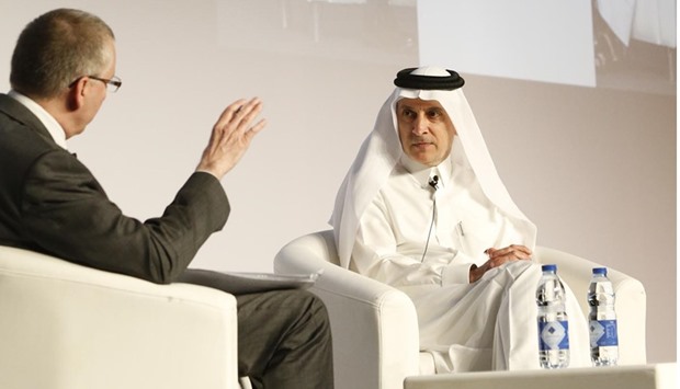 Akbar al-Baker during a session hosted by celebrity chair John Strickland.