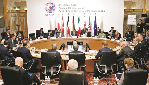 Participants of the G7 finance ministers and central bankers hold their first session at the G7 finance ministers and central bankers meeting in Sendai. Japan and the US are at logger-heads over currency policy with Washington saying Tokyo has no justification to intervene in the market to stem yen gains, given the currencyu2019s moves remain u2018orderlyu2019.