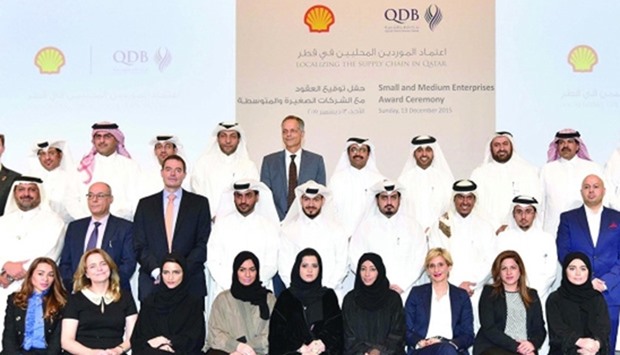 HE al-Sada with top QDB and Qatar Shell executives