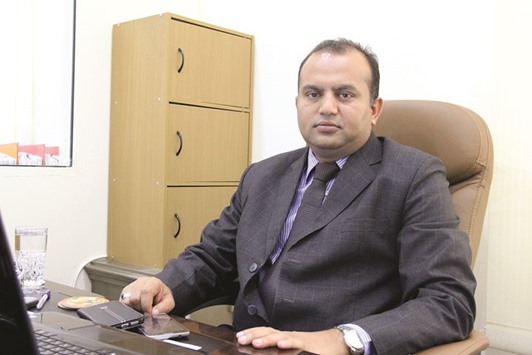 Nabin Pokharel in his office.