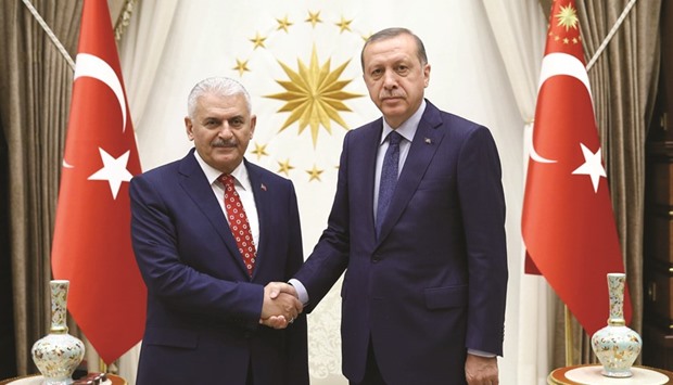 PRESIDENTu2019S MAN: Erdogan with Yildirim at the Presidential Palace in Ankara.