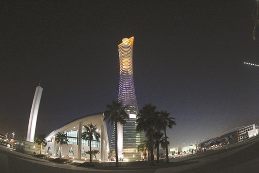 The Aspire Tower is pictured lit in the colours of the Brazilian flag in celebration of the 100 days before the 2016 Rio Olympics in Doha on April 27. Despite the u201cnegativeu201d effect of a protracted period of low oil prices, Qataru2019s overall credit profile remains consistent with u2018Aa2u2019 rating on expected continued strong growth, extraordinarily high wealth levels, lower vulnerability to oil price shock and a fiscal policy that will shield sizable buffers, Moodyu2019s has said.