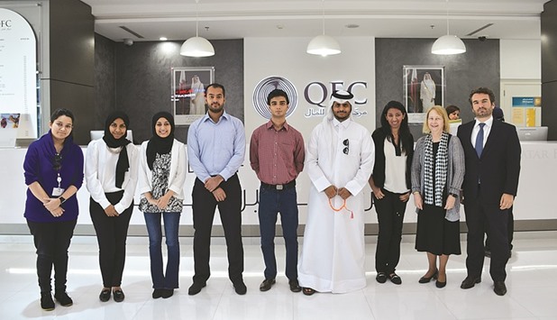 NU-Q students after submitting their study on marketing and sales strategies for financial investment products and services in Qatar.