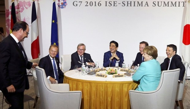 G7 leaders share a light moment