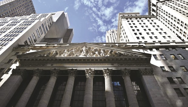 A frontal view of the New York Stock Exchange building. Data on inflation and employment, two of the economic indicators most important to a u2018data-dependentu2019 US Federal Reserve are expected this week, will be in focus for US stocks.