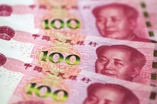 The yuan is down 1.6% this month against the greenback, with policy makers setting the currencyu2019s daily fixing at the weakest level in five years yesterday, and up 0.2% against a basket of peers