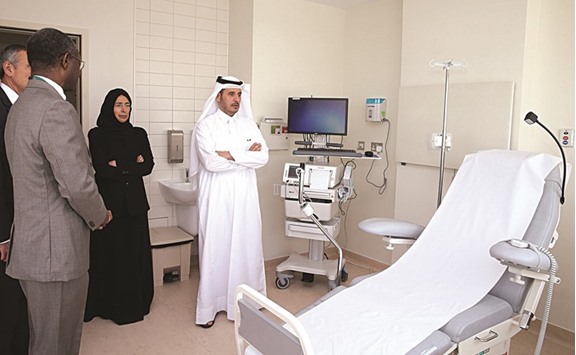 HE the Prime Minister and Minister of Interior Sheikh Abdullah bin Nasser bin Khalifa al-Thani visiting the Sidra Medical and Research Centre outpatient clinic yesterday.