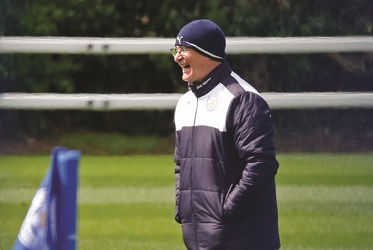 Leicester manager Claudio Ranieri during a training session.
