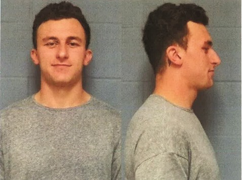 Former Cleveland Browns quarterback Johnny Manziel is shown in this combination police booking photos in Dallas County, Texas, on Wednesday. (Reuters)