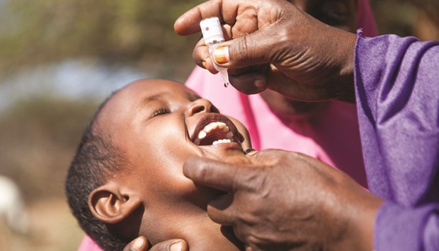 Polio vaccination in Africa.