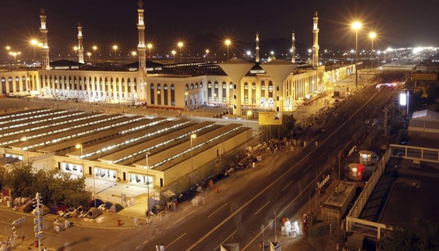 A night view of Nimra Mosque in the holy city of Makkah.