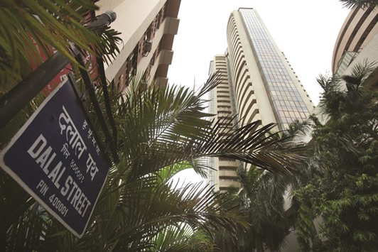 The Bombay Stock Exchange building is seen in Mumbai. The Sensex closed down 0.13% to 25,228.50 points yesterday.