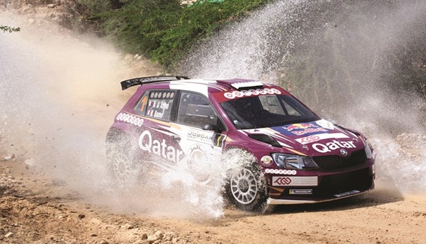 Qataru2019s Nasser Saleh al-Attiyah in action  on the second day of the Jordan Rally yesterday. He won all the 10 special stages to stay on course for a 10th win in Jordan.