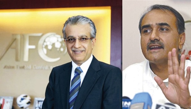 AFC President Sheikh Salman bin Ibrahim al-Khalifah (left)  and AFC Senior Vice-President Praful Patel.