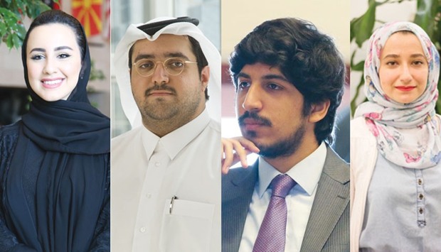 From left: Dana al-Anzy, Abdulrahman al-Thani, Mohamed Taimur Ali Ahmad, Israa Wafaa al-Kamali