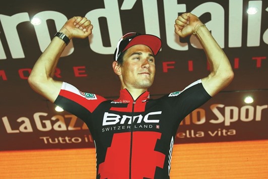 Silvan Dillier celebrates after winning the 6th stage of the 100th Giro du2019Italia. (AFP)