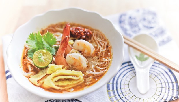 Laksa is a popular spicy noodle soup from the Peranakan culture, which is a merger of Chinese and Malay elements found in Malaysia, Singapore and Indonesia.   Photo by the author