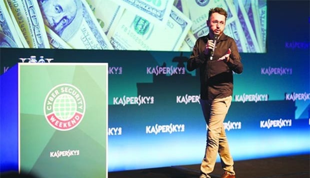 Kaspersky Lab's Fabio Assolini speaking at the event.