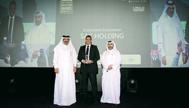 SAK Holding Group chairman Sheikh Thani bin Abdullah al-Thani received the u2018Ecosystems Innovation Awardu2019 at the 2017 Construction Business News awards ceremony held at the Grand Hyatt recently.