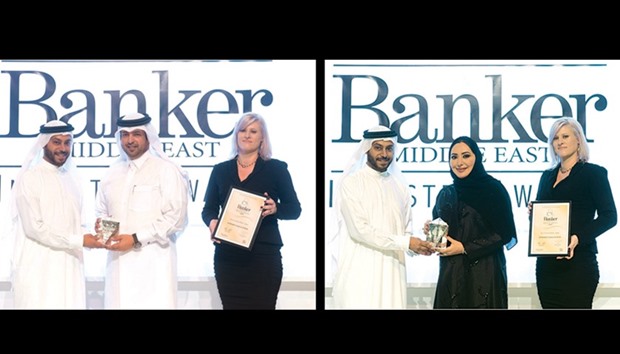 Al Khaliji receives the u2018Corporate banku2019 award at the u2018Banker Middle East Industry Awards 2017u2019 in Dubai.  RIGHT: Al Khaliji receives the u2018Premium banku2019 award at the u2018Banker Middle East Industry Awards 2017u2019 in Dubai.
