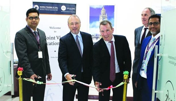 Patrick Hennessy inaugurating the Visa Application Centre at Airport Road in Doha.