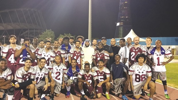 Participants of the first American Football competition organised by Aspire Zone Foundation during 2014 Ramadan Sports Festival.