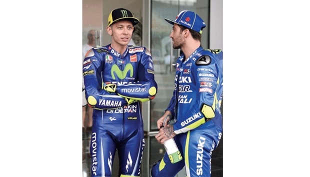Yamaha rider Valentino Rossi leads the standings after four rounds, while teammate Maverick Vinales is a close second.