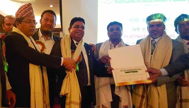 Mohammad Ayub Haque (third from left) has always been in the forefront of social activities, and is the newly elected president of Nepalese Muslim Society-Qatar (NMS).