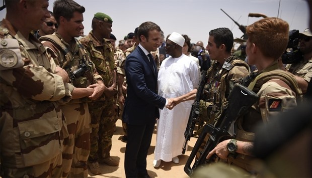 French President Emmanuel Macron visits French troops in Africa's Sahel region in Mali