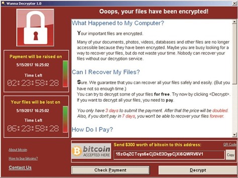 This file picture shows a screenshot of the WannaCry ransomware demand.