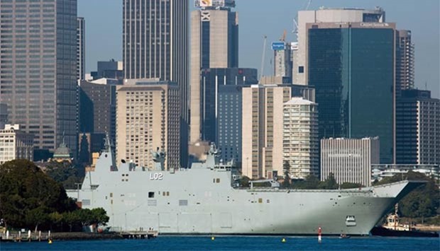 HMAS Canberra is seen in this file picture.
