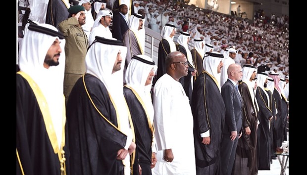 The inauguration of Khalifa International Stadium was attended by HH the Deputy Emir Sheikh Abdullah bin Hamad al-Thani and President of Burkina Faso Roch Marc Christian Kabore. HH Personal Representative of HH the Emir Sheikh Jassim bin Hamad al-Thani, HH Sheikh Abdullah bin Khalifa al-Thani, HH Sheikh Mohamed bin Khalifa al-Thani, HE Sheikh Jassim bin Khalifa al-Thani, HE Advisory Council Speaker Mohamed bin Mubarak al-Khulaifi, and HE President of Qatar Olympic Committee Sheikh Joaan bin Hamad al-Thani also attended the inauguration.