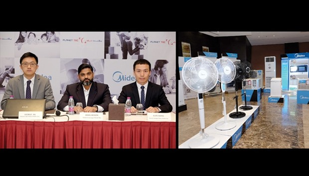 Representatives from Midea and Planet Tec signed off on agreement on distribution of kitchen appliances, small appliances, air treatment, fans, vacuum cleaners and gourmet steamers at a reception held recently, at Crowne Plaza Doha-The Business Park.  RIGHT: Mideau2019s 2017 line-up combines the best of Mideau2019s technology and design.
