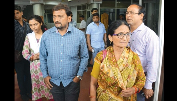 The family members of IAS officer Anurag Tiwari arrives for a meeting with Uttar Pradesh Chief Minister Yogi Adityanath in Lucknow yesterday.