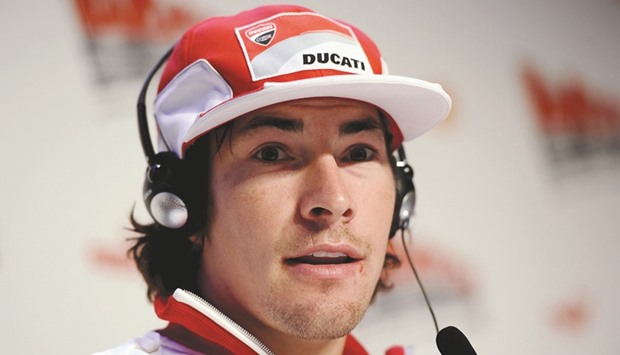 This file photo taken on January 10, 2012 shows former Ducati rider Nicky Haiden during a press conference in Italy.