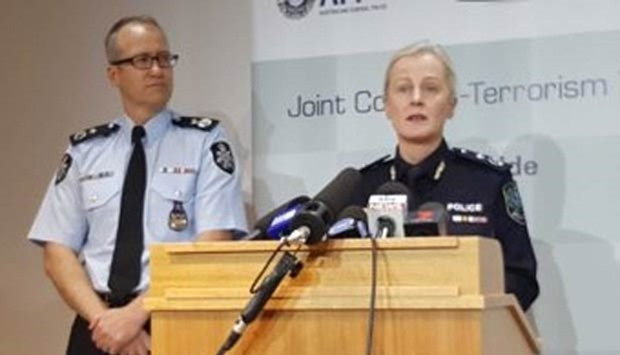 Federal Police assistant commissioner Ian McCartney and SA Police deputy commissioner Linda Williams address the media in Adelaide. Picture: ABC News