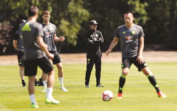 Chelsea manager Antonio Conte during training.