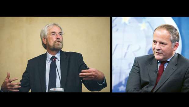 Both are wary of how markets will react to the ECBu2019s first step towards unwinding stimulus, but while Praet (left) advocates caution and maintaining the easing bias enshrined in current guidance, Coeure has warned that moving too slowly could eventually lead to a bigger shock.