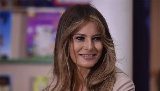 US First Lady Melania Trump visits the Queen Fabiola Children's University hospital in Brussels on Thursday.