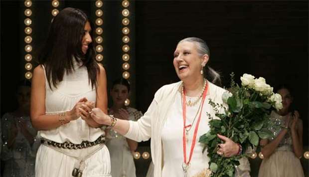 Italian designer Laura Biagiotti (right) is seen in this February 2007 file picture.