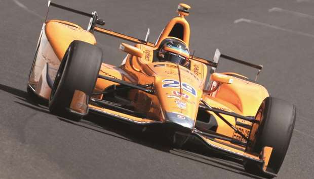Chandon Honda driver Fernando Alonso during Carb day for the 101st Indianapolis 500 in Indianapolis, Indiana. (Getty Images/AFP)
