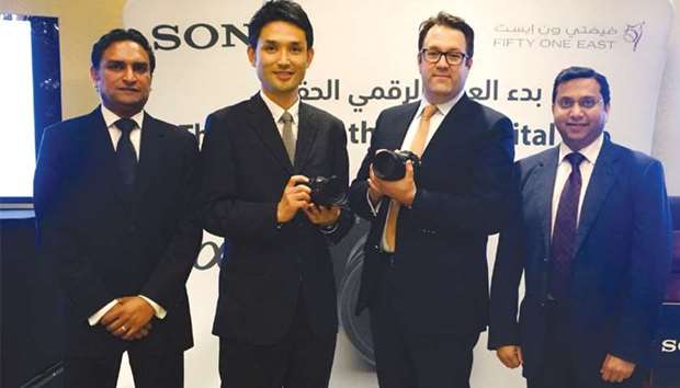 Sony and Fifty One East officials present the ?9 at the Doha event.