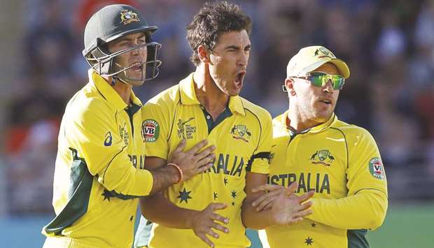 Mitchell Starc (centre), who skipped the Indian Premier League and returned to training about a month ago, said he has found it much easier to get up to speed after the latest injury.