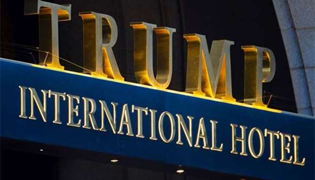 The sign on the Trump International Hotel in Washington, DC.