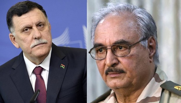Government of National Accord (GNA) leader Fayez al-Sarraj and Field Marshal Khalifa Haftar