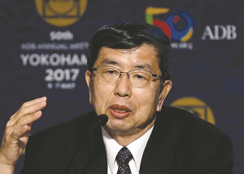Asian Development Bank president Takehiko Nakao holds an opening news conference at ADB annual general meeting in Yokohama, south of Tokyo.